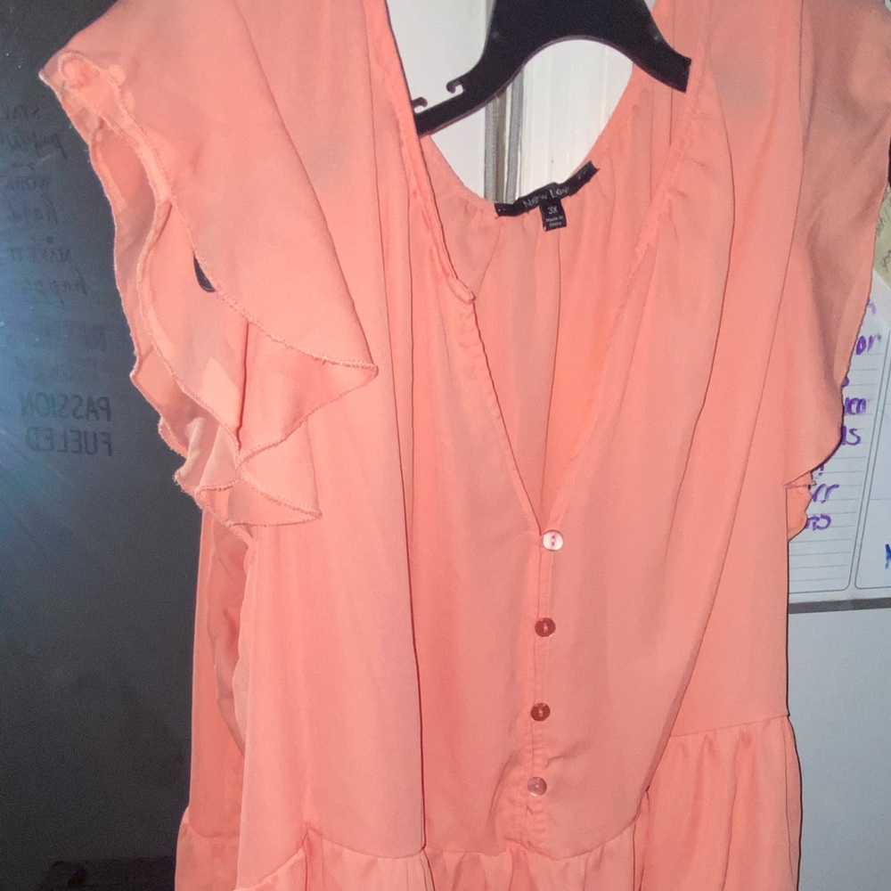 Plus size coral blouse